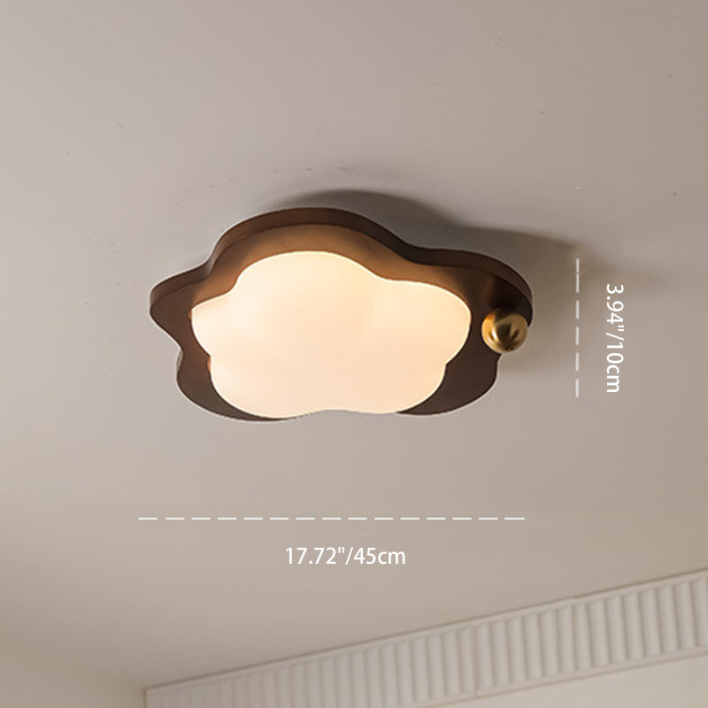 Plafonnier LED en bois massif acrylique fer étoiles nuages vintage traditionnel pour salon 