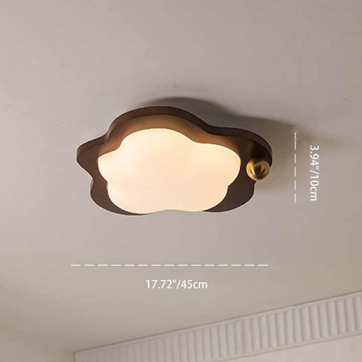 Plafonnier LED en bois massif acrylique fer étoiles nuages vintage traditionnel pour salon 