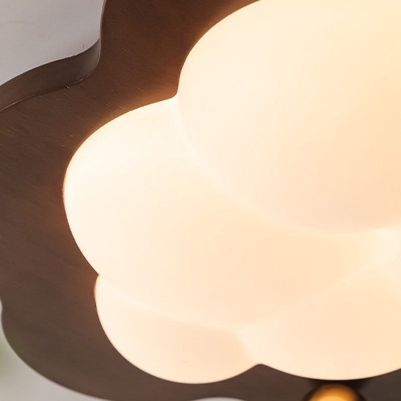 Plafonnier LED en bois massif acrylique fer étoiles nuages vintage traditionnel pour salon 
