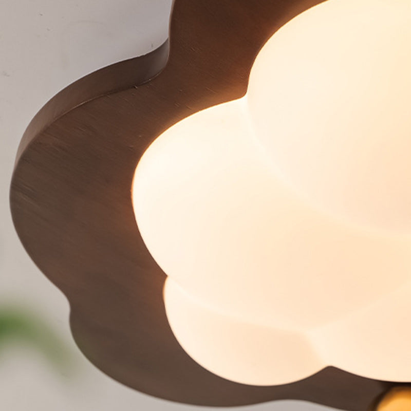Plafonnier LED en bois massif acrylique fer étoiles nuages vintage traditionnel pour salon 