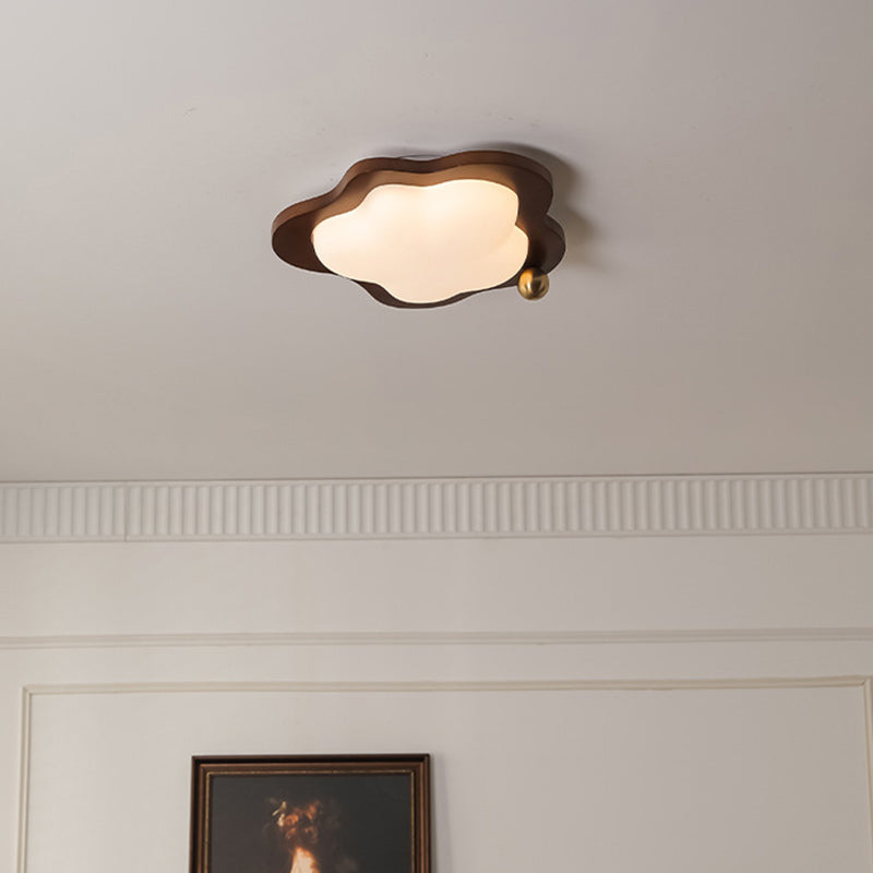 Plafonnier LED en bois massif acrylique fer étoiles nuages vintage traditionnel pour salon 