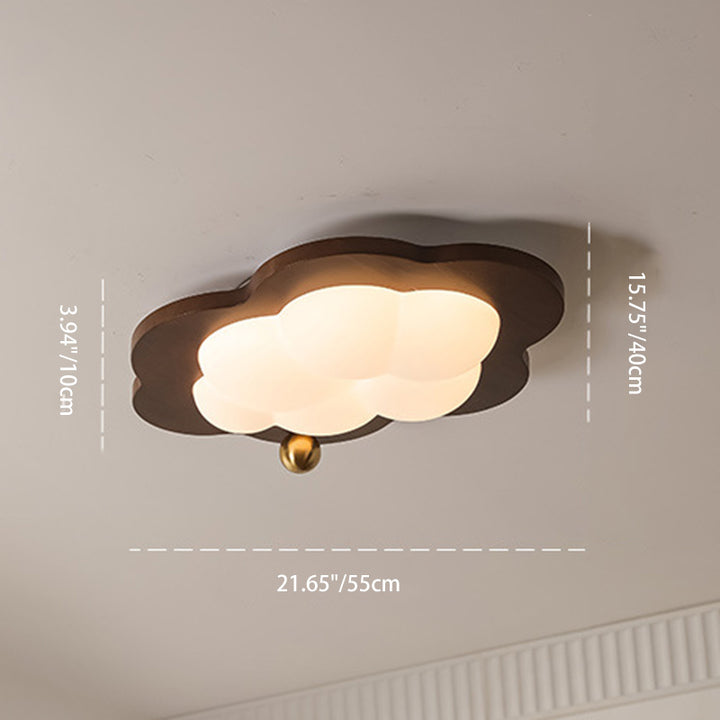 Plafonnier LED en bois massif acrylique fer étoiles nuages vintage traditionnel pour salon 
