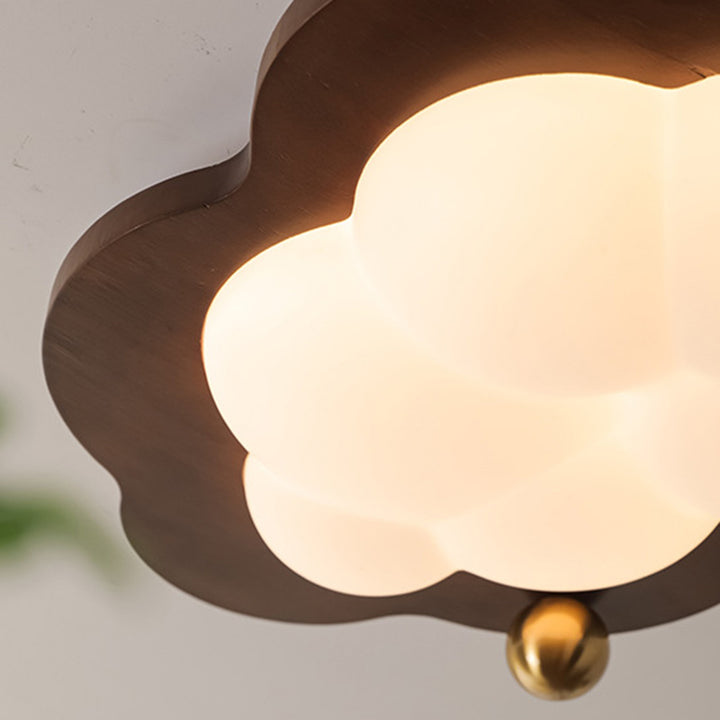 Plafonnier LED en bois massif acrylique fer étoiles nuages vintage traditionnel pour salon 