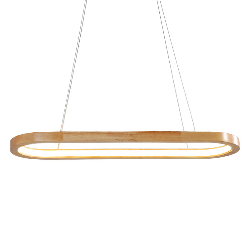 Lustre LED en bois acrylique ovale minimaliste moderne pour salon 