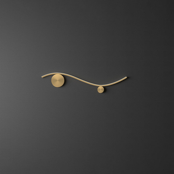 Modern Minimalist Copper Silicone Line Wave Circle LED Wall Sconce Lamp For Hallway