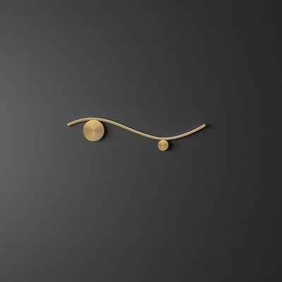 Modern Minimalist Copper Silicone Line Wave Circle LED Wall Sconce Lamp For Hallway