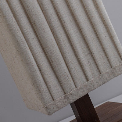 Lámpara de pie LED de tela de nogal rectangular de columna japonesa tradicional para sala de estar 