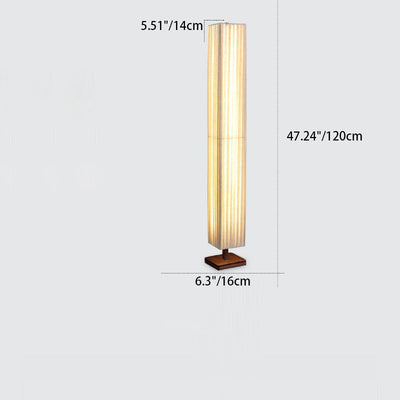 Lámpara de pie LED de tela de nogal rectangular de columna japonesa tradicional para sala de estar 