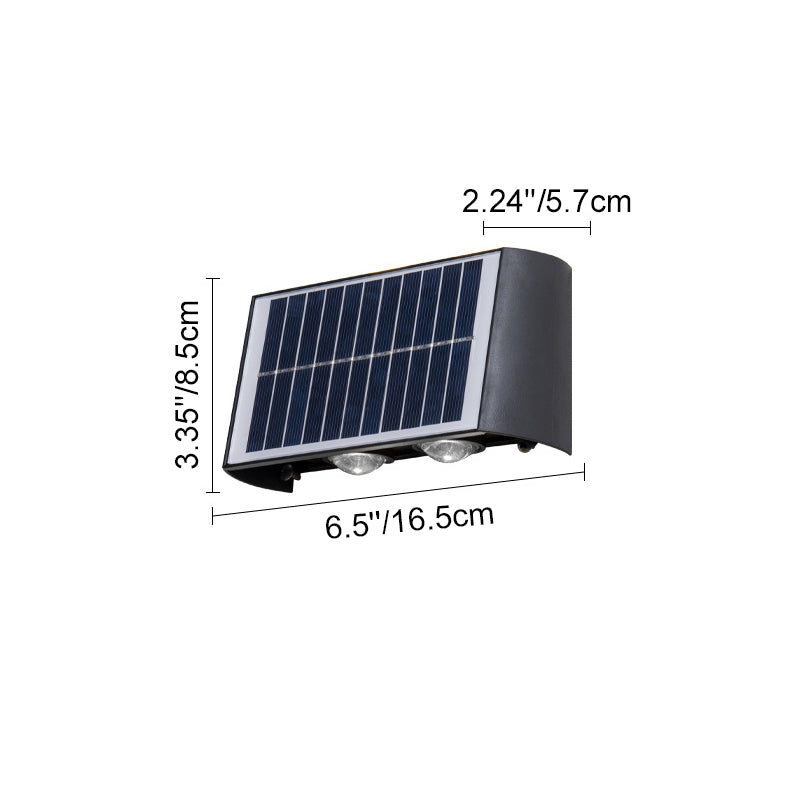 Modern Simplicity Solar Waterproof Rectangular ABS Acrylic LED Wall Sconce Lamp For Outdoor Patio