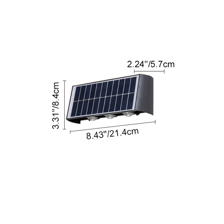 Modern Simplicity Solar Waterproof Rectangular ABS Acrylic LED Wall Sconce Lamp For Outdoor Patio