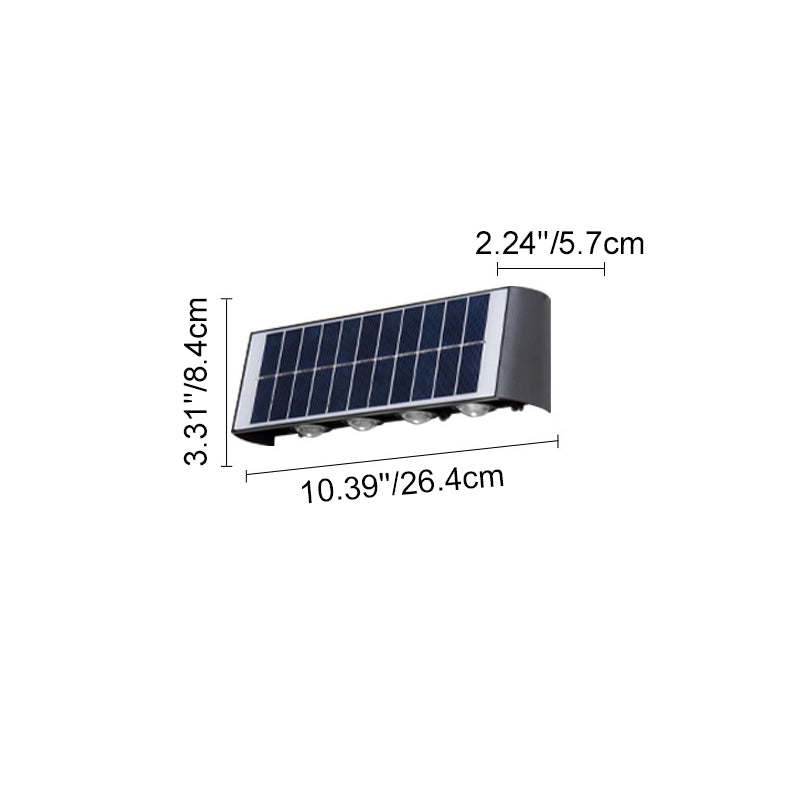 Modern Simplicity Solar Waterproof Rectangular ABS Acrylic LED Wall Sconce Lamp For Outdoor Patio