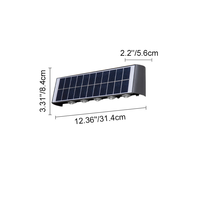 Modern Simplicity Solar Waterproof Rectangular ABS Acrylic LED Wall Sconce Lamp For Outdoor Patio