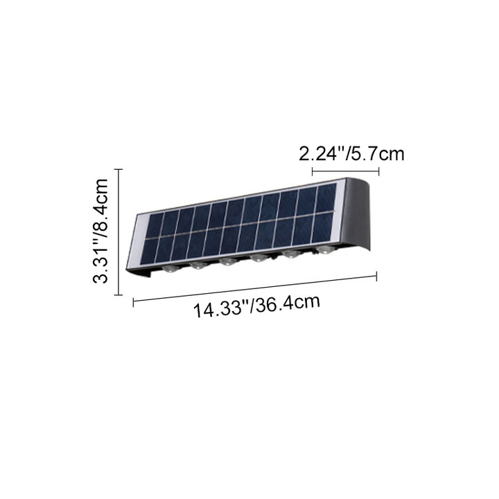 Modern Simplicity Solar Waterproof Rectangular ABS Acrylic LED Wall Sconce Lamp For Outdoor Patio