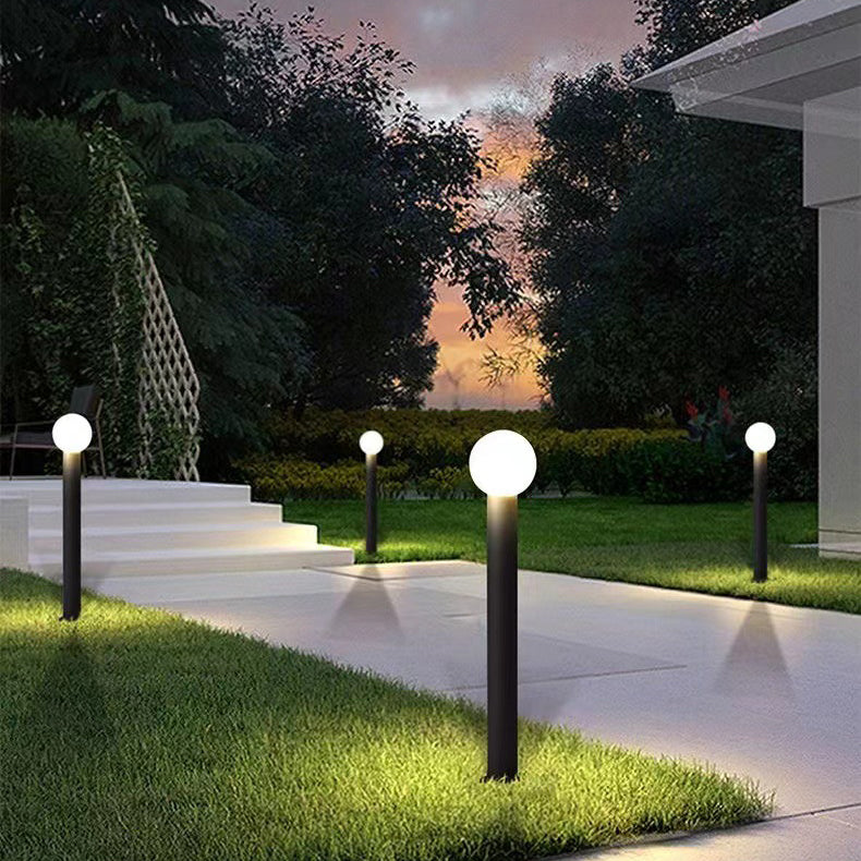 إضاءة خارجية LED من الألومنيوم على شكل أسطوانة مقاومة للماء بتصميم بسيط وحديث للحديقة 