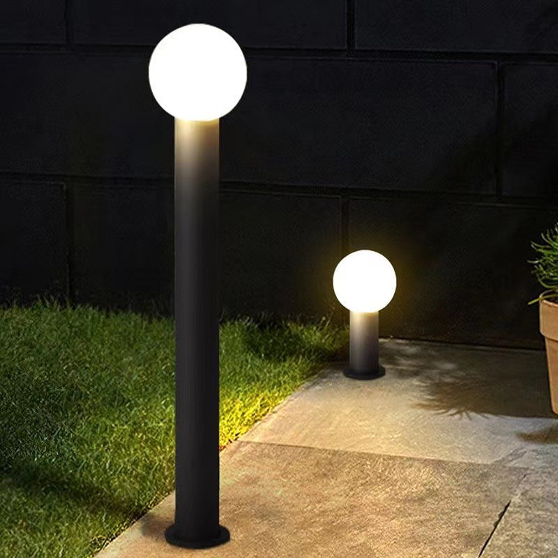 إضاءة خارجية LED من الألومنيوم على شكل أسطوانة مقاومة للماء بتصميم بسيط وحديث للحديقة 