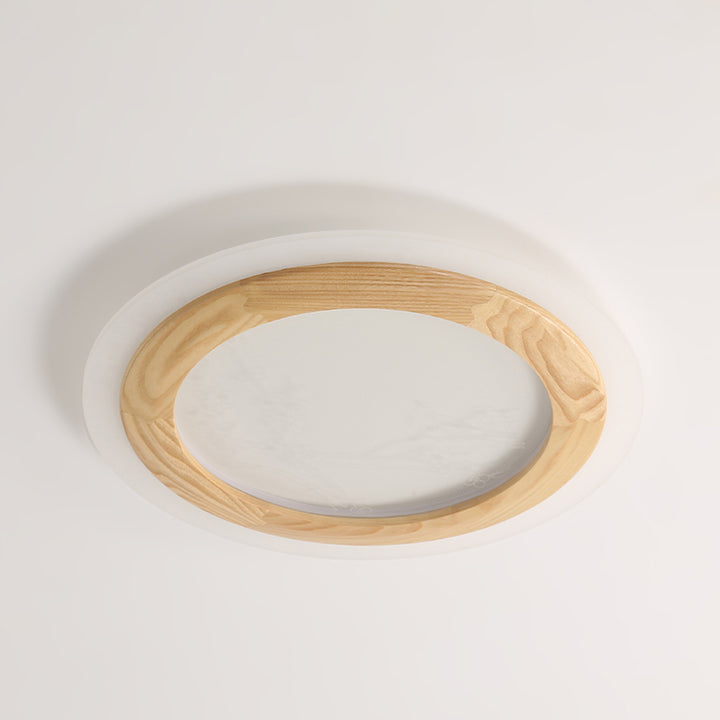 Plafonnier LED en bois de frêne japonais traditionnel acrylique rond carré branche de fleur pour chambre à coucher 