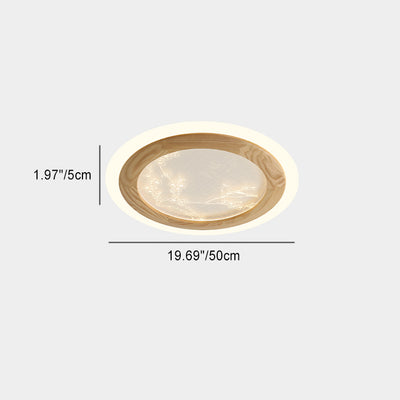Luz de techo empotrada LED de rama de flor cuadrada redonda de acrílico de madera de fresno japonesa tradicional para dormitorio 