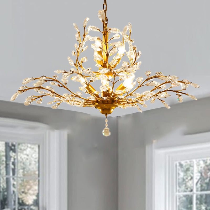 Traditioneller französischer Eisenkristallzweig 7/8/9/12 Licht-Kronleuchter für Esszimmer 