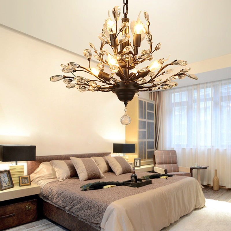 Traditioneller französischer Eisenkristallzweig 7/8/9/12 Licht-Kronleuchter für Esszimmer 