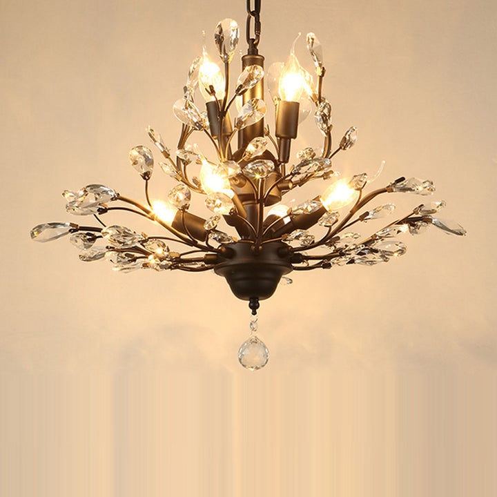 Traditioneller französischer Eisenkristallzweig 7/8/9/12 Licht-Kronleuchter für Esszimmer 