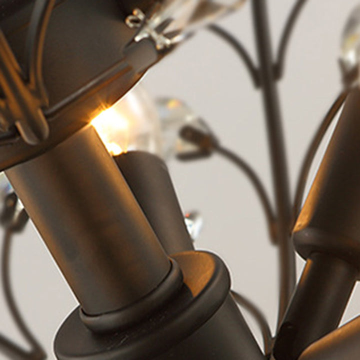 Traditioneller französischer Eisenkristallzweig 7/8/9/12 Licht-Kronleuchter für Esszimmer 