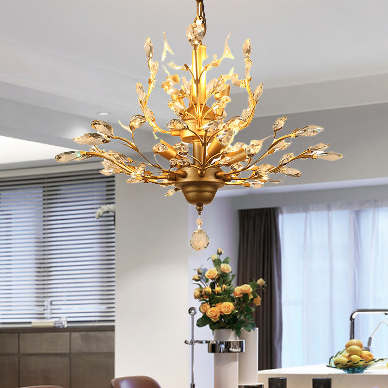 Traditioneller französischer Eisenkristallzweig 7/8/9/12 Licht-Kronleuchter für Esszimmer 