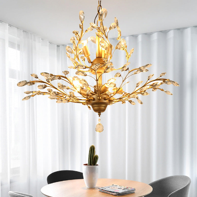 Traditioneller französischer Eisenkristallzweig 7/8/9/12 Licht-Kronleuchter für Esszimmer 