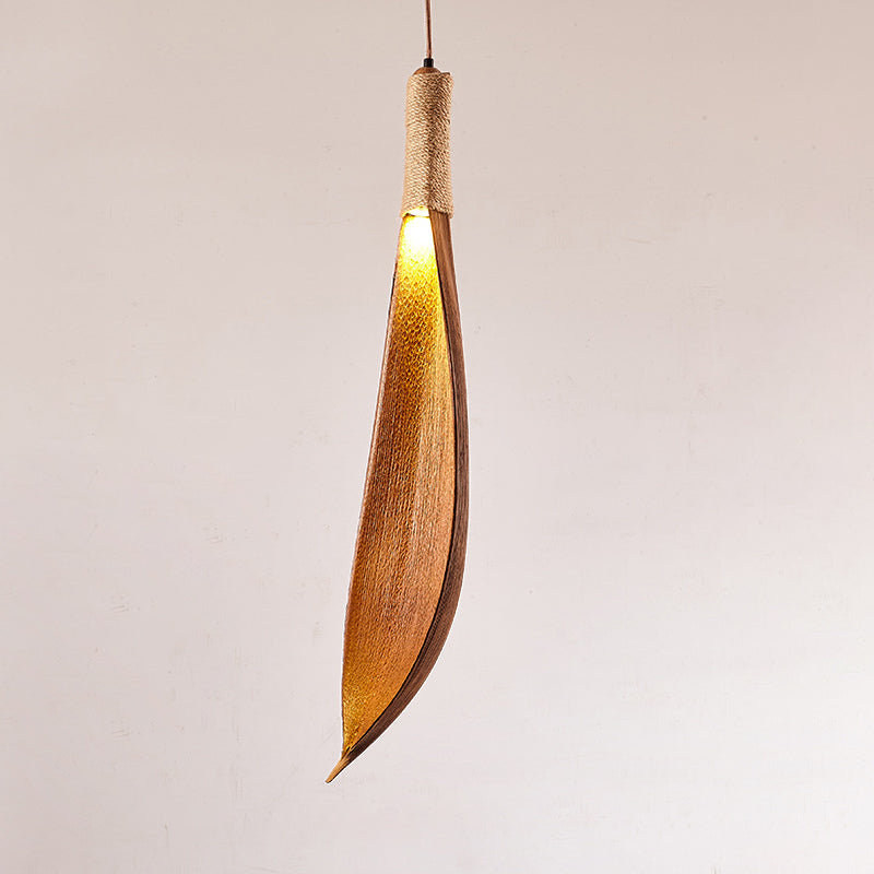 Suspension traditionnelle japonaise en feuille de cacao naturelle 1/2/3 lumière pour salle à manger 