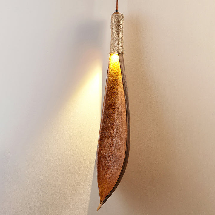 Suspension traditionnelle japonaise en feuille de cacao naturelle 1/2/3 lumière pour salle à manger 