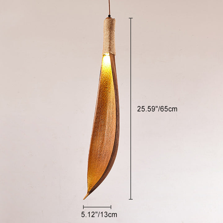 Suspension traditionnelle japonaise en feuille de cacao naturelle 1/2/3 lumière pour salle à manger 