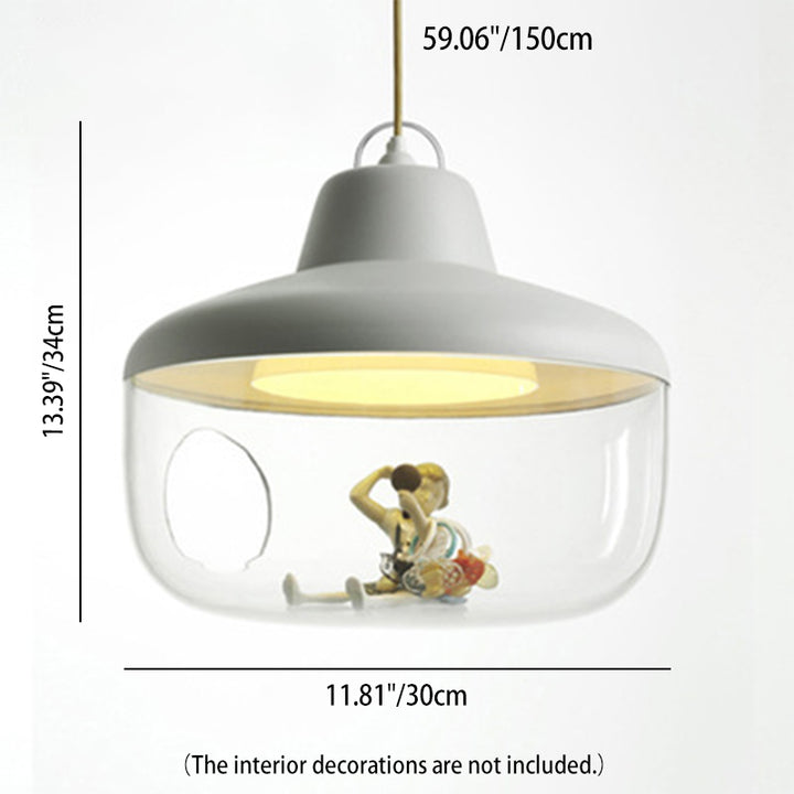 Lámpara colgante de 1 luz de cuenco acrílico escandinavo contemporáneo para comedor 