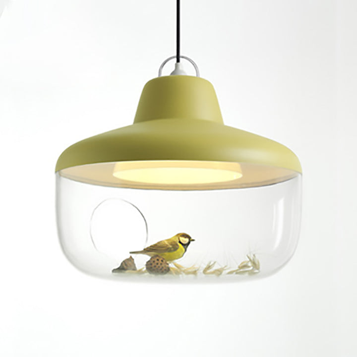 Lámpara colgante de 1 luz de cuenco acrílico escandinavo contemporáneo para comedor 