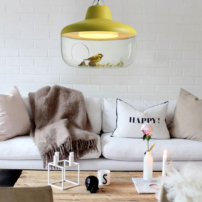 Lámpara colgante de 1 luz de cuenco acrílico escandinavo contemporáneo para comedor 