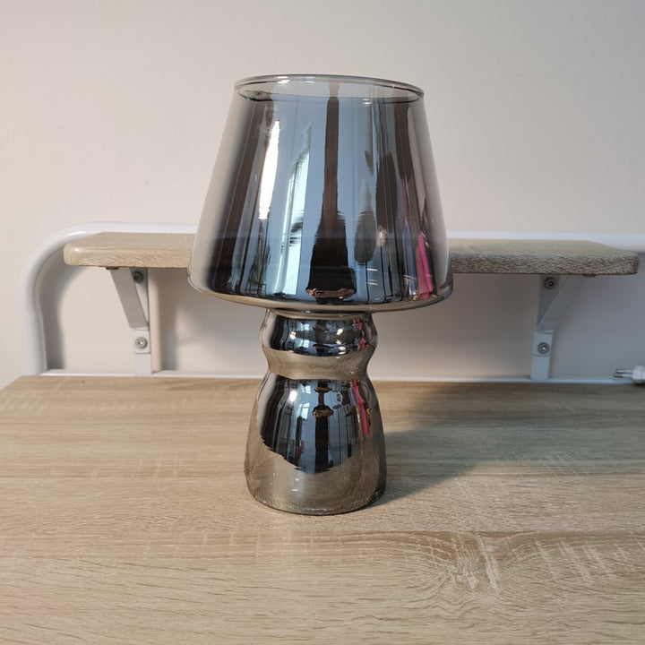 Lampe de table à 1 lumière avec verre cylindrique scandinave contemporain pour chevet 