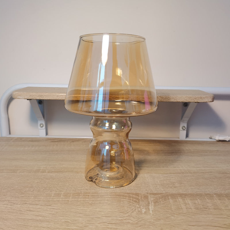 Lampe de table à 1 lumière avec verre cylindrique scandinave contemporain pour chevet 