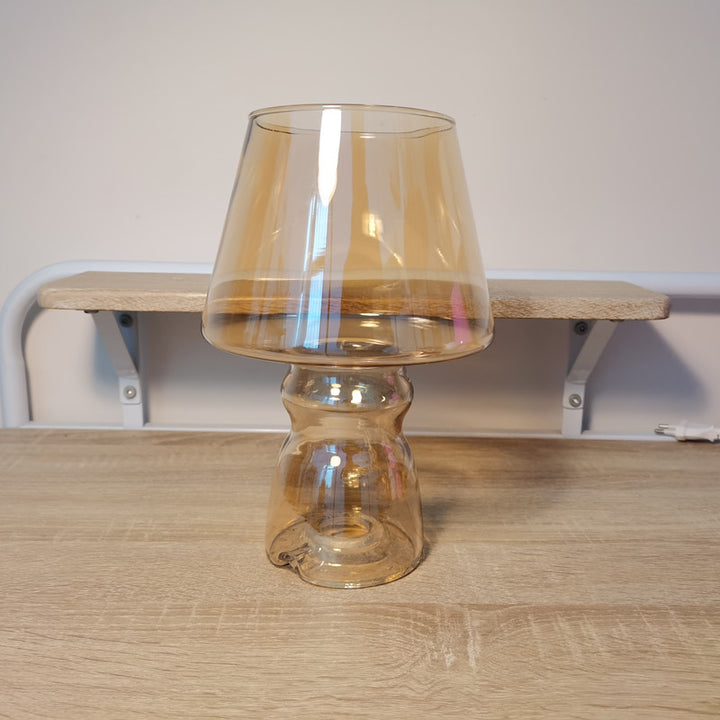 Lampe de table à 1 lumière avec verre cylindrique scandinave contemporain pour chevet 