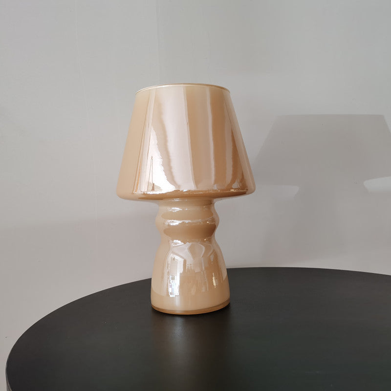 Lampe de table à 1 lumière avec verre cylindrique scandinave contemporain pour chevet 