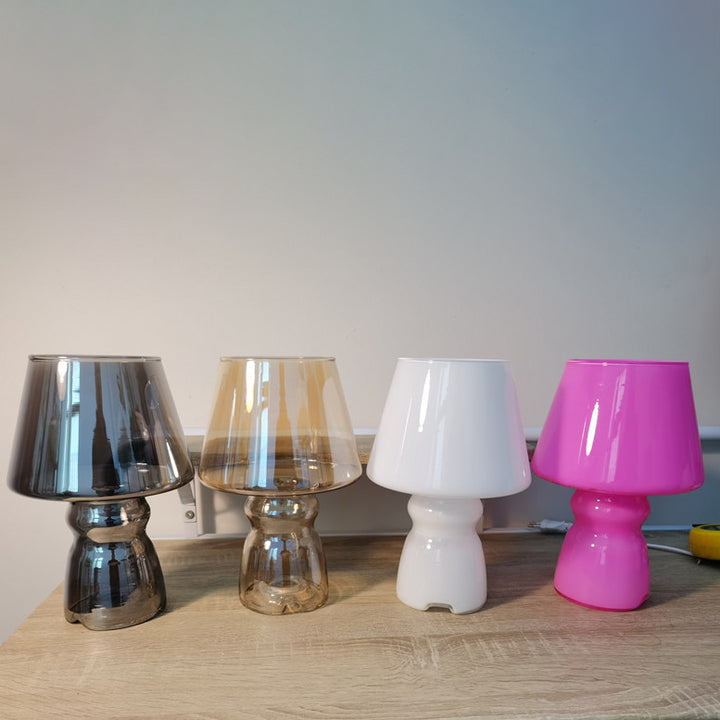 Lampe de table à 1 lumière avec verre cylindrique scandinave contemporain pour chevet 