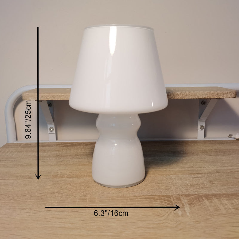 Contemporary Scandinavian Glass Cylinder Wine Cup 1-Light Table Lamp For Bedside