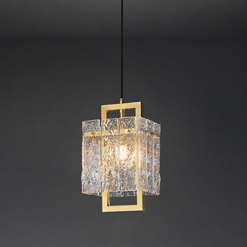 Moderne Luxus Messing Glas Rechteckigen Ripple 1/6 Licht Kronleuchter Für Esszimmer 
