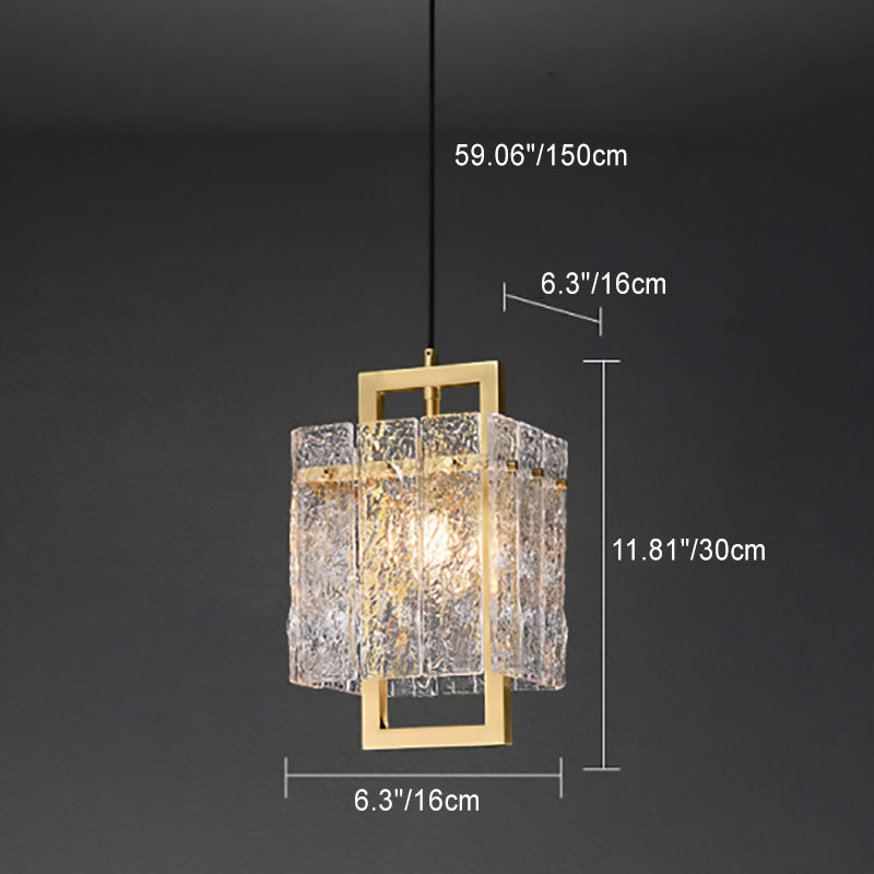 Moderne Luxus Messing Glas Rechteckigen Ripple 1/6 Licht Kronleuchter Für Esszimmer 