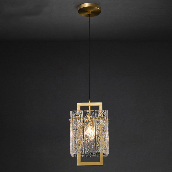 Moderne Luxus Messing Glas Rechteckigen Ripple 1/6 Licht Kronleuchter Für Esszimmer 