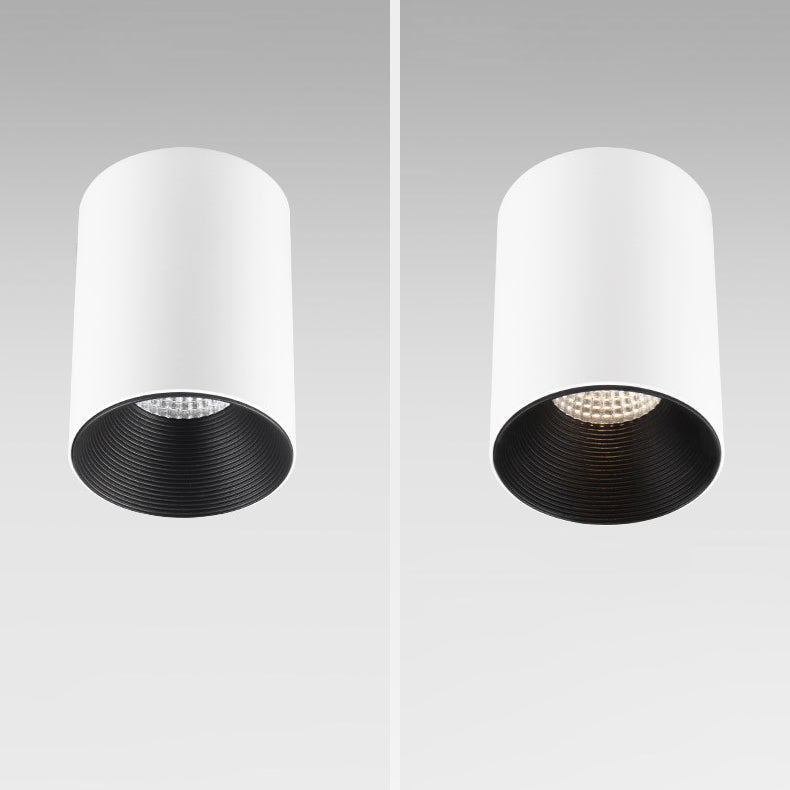 Modern Minimalist Aluminium Cylinder LED Flush Mount Ceiling Light For Hallway