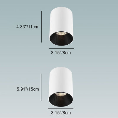 Modern Minimalist Aluminium Cylinder LED Flush Mount Ceiling Light For Hallway