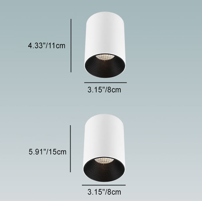 Modern Minimalist Aluminium Cylinder LED Flush Mount Ceiling Light For Hallway