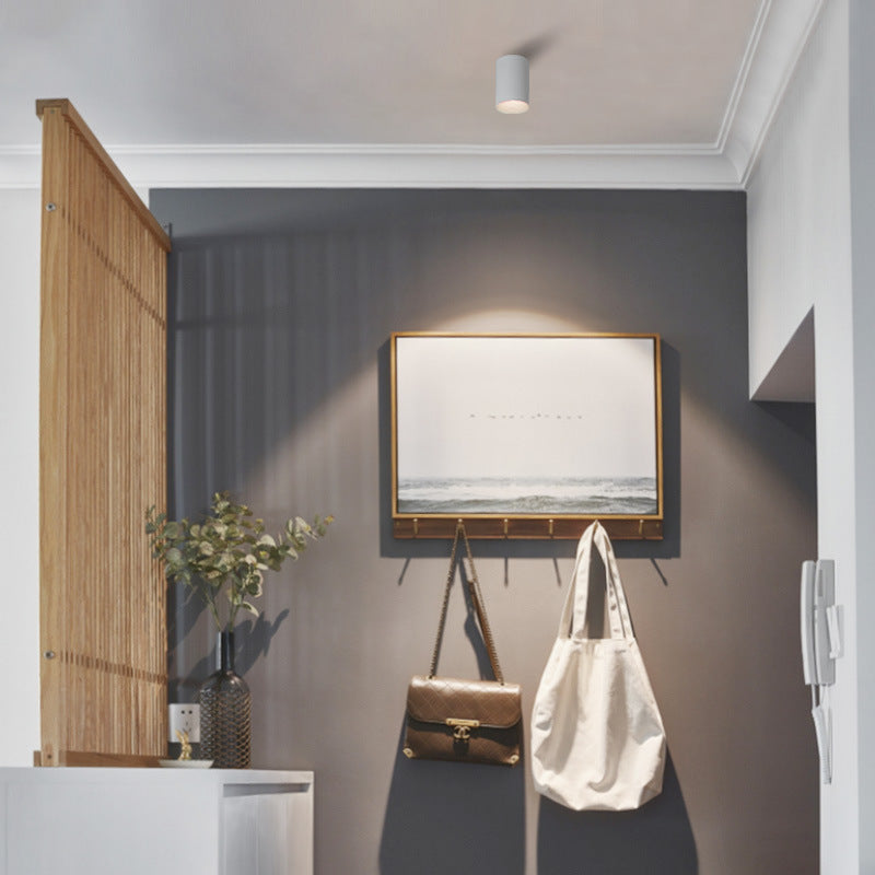 Modern Minimalist Aluminium Cylinder LED Flush Mount Ceiling Light For Hallway