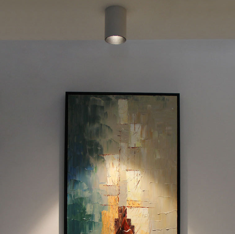 Modern Minimalist Aluminium Cylinder LED Flush Mount Ceiling Light For Hallway