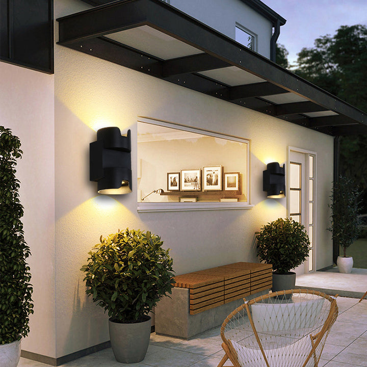 Modern Simplicity Waterproof Aluminium Glass Cylinder LED Wall Sconce Lamp For Outdoor Patio
