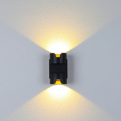 مصباح حائط LED بأسطوانة زجاجية من الألومنيوم المقاوم للماء بتصميم بسيط وحديث للفناء الخارجي 