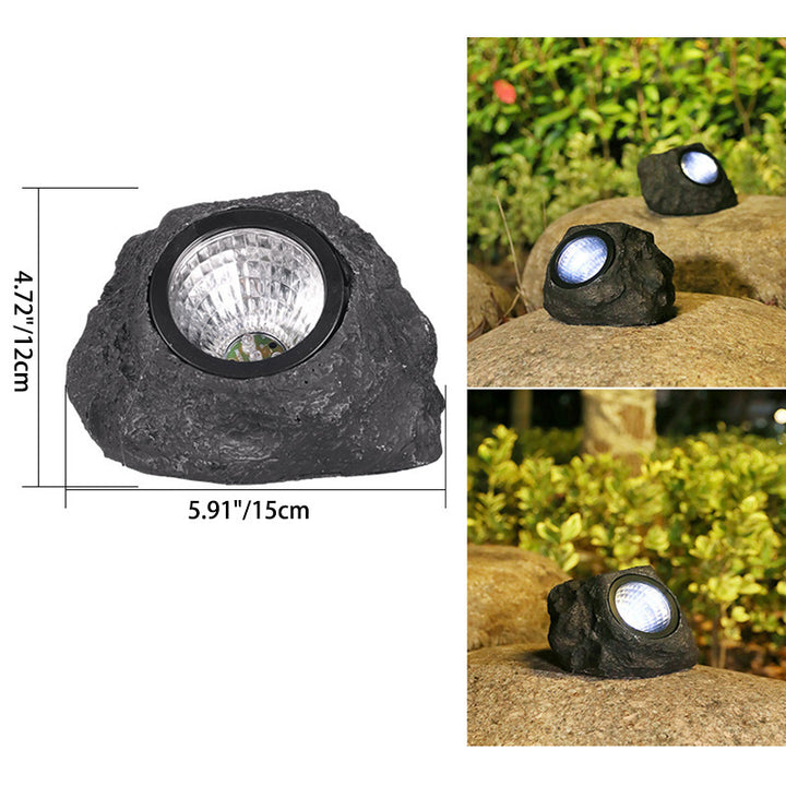 Modern Art Deco Solar Waterproof Resin Plastic Simulated Stone LED Landscape Lighting Outdoor Light For Garden